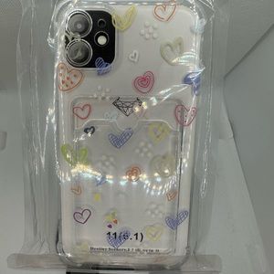 iPhone 11 Heart Case with Built-in Card Holder
